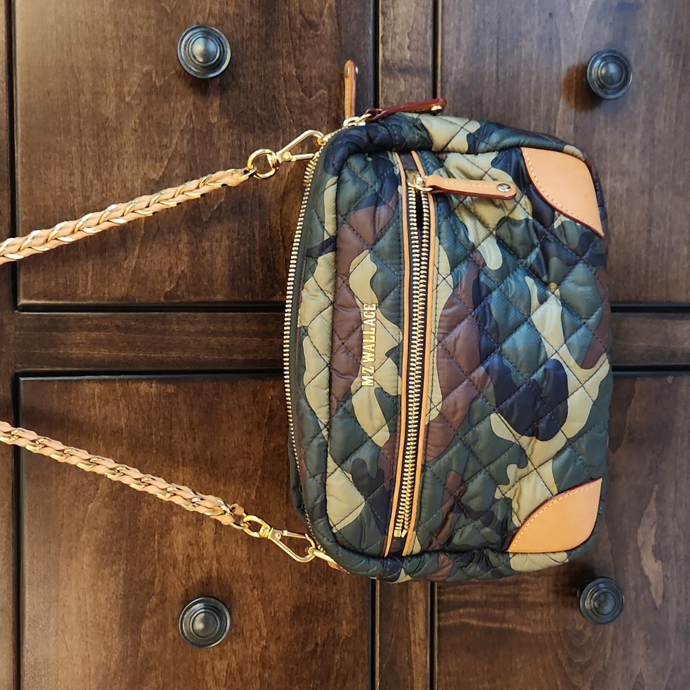 MZ Wallace Quilted Crosby Crossbody Camo Bag EUC Like New